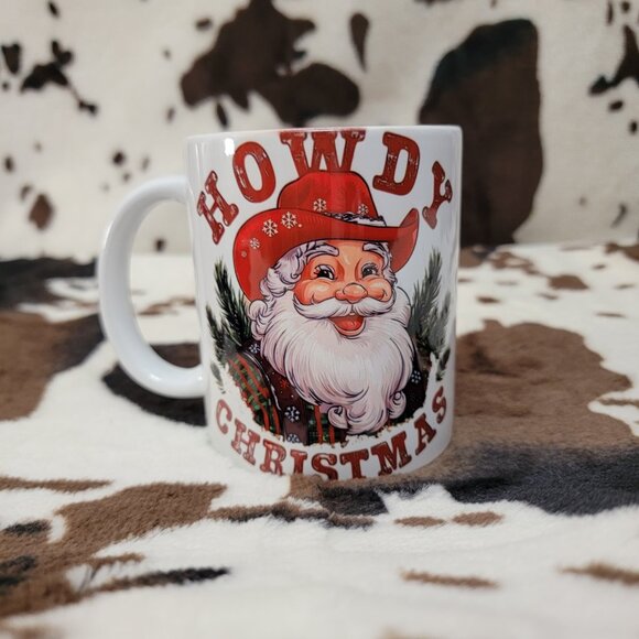 Howdy Christmas Western Santa 11oz Ceramic Coffee Mug Tea Cup - Picture 5 of 5